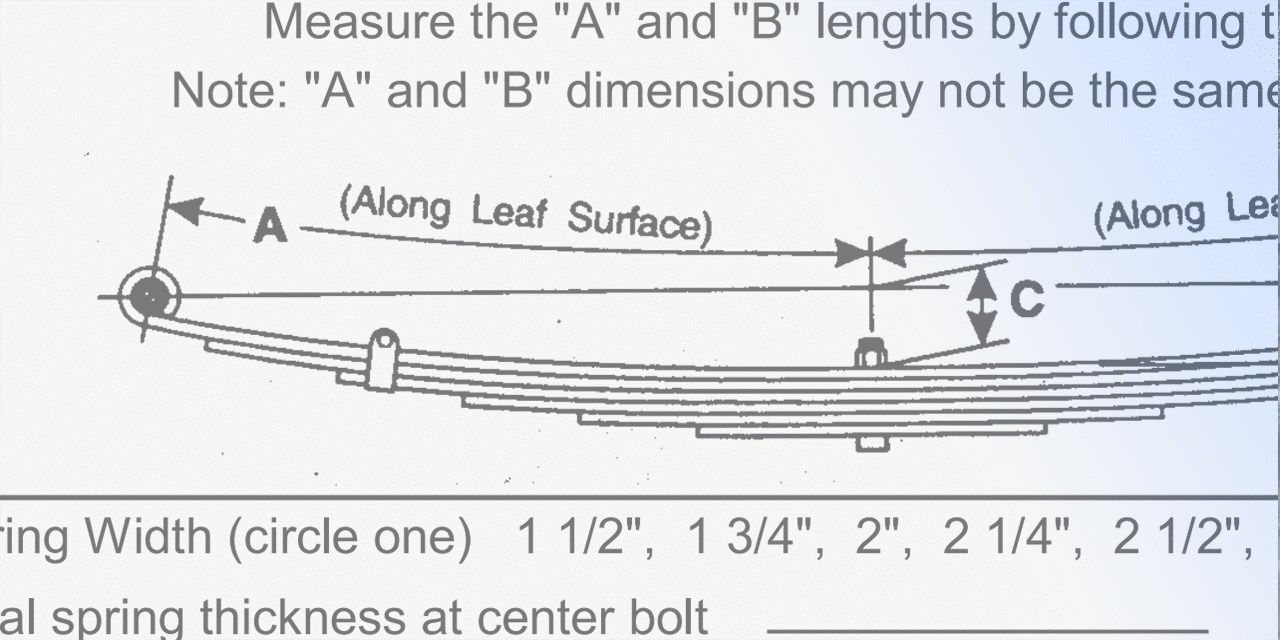 Trailer Leaf Spring Measurement Chart